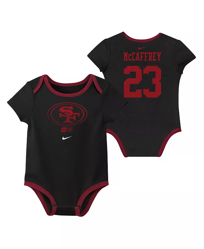 Боди для мальчиков и девочек с именем и номером Christian McCaffrey San Francisco 49ers, набор из 3 штук Nike — фото 3