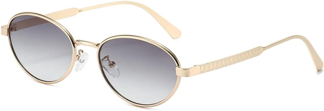 

Женские солнцезащитные очки Simplify «кошачий глаз» в маленькой оправе, овальной металлической рамке, защита от УФ-излучения UV400, модные и стильные UATXTAU, Gradient Gray