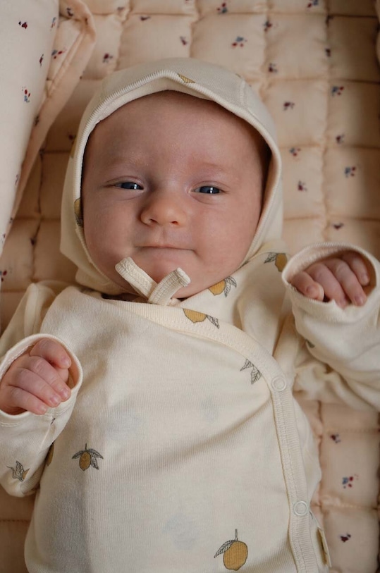 Боди для новорожденных NEWBORN BODY GOTS Konges Sløjd, бежевый — фото 3