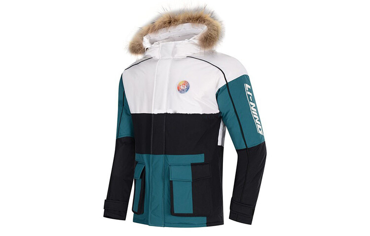 

Пуховик мужской Новый стандарт черный цианиновый синий Lining