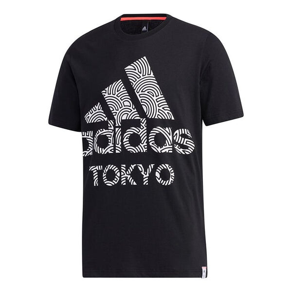 

Футболка tyo ss tee m алфавитный принт повседневные спортивные с коротким рукавом Adidas, черный