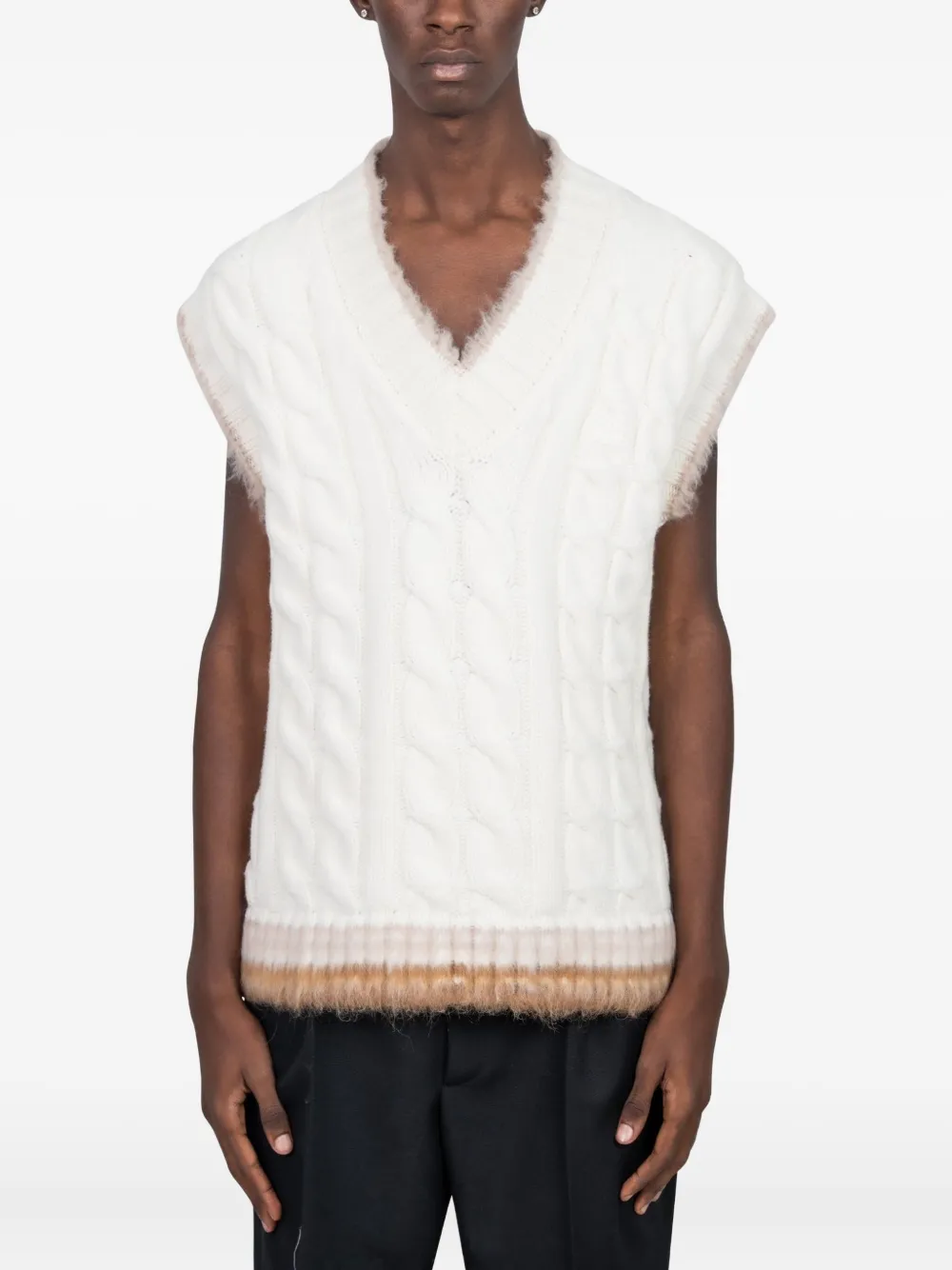 

Шерстяной свитер с косами Lacoste, белый