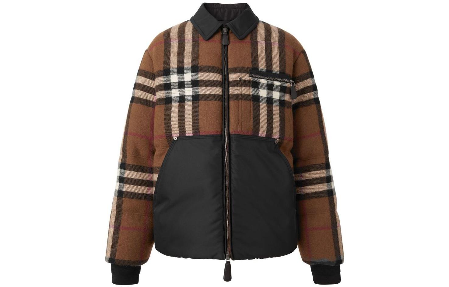 Куртка-пуховик Burberry с крупной клеткой, в фирменной сумке, коричневый — фото 2