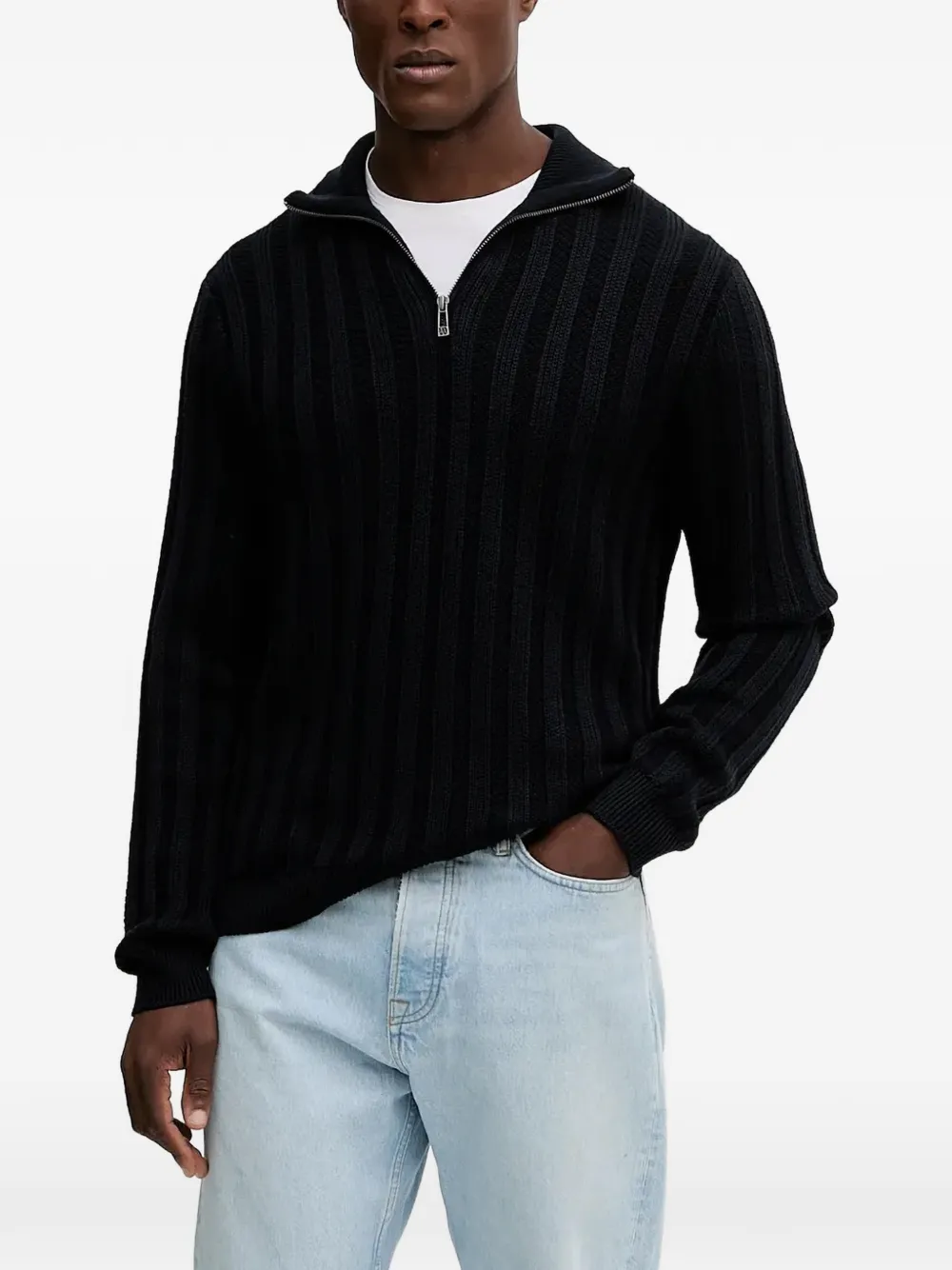 

Свитер с высоким воротником на молнии Armani Exchange, черный