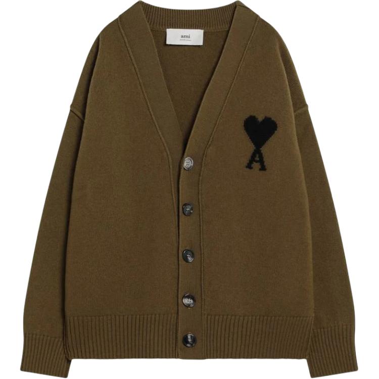 

Ami Paris Ami De Coeur кардиган с V-образным вырезом AMIPARIS, коричневый