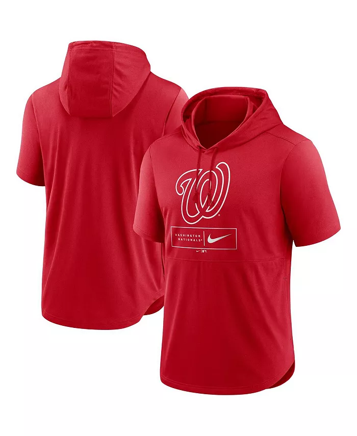 Мужская красная толстовка с капюшоном Washington Nationals Logo Lockup, с короткими рукавами, для занятий спортом Nike — фото 4