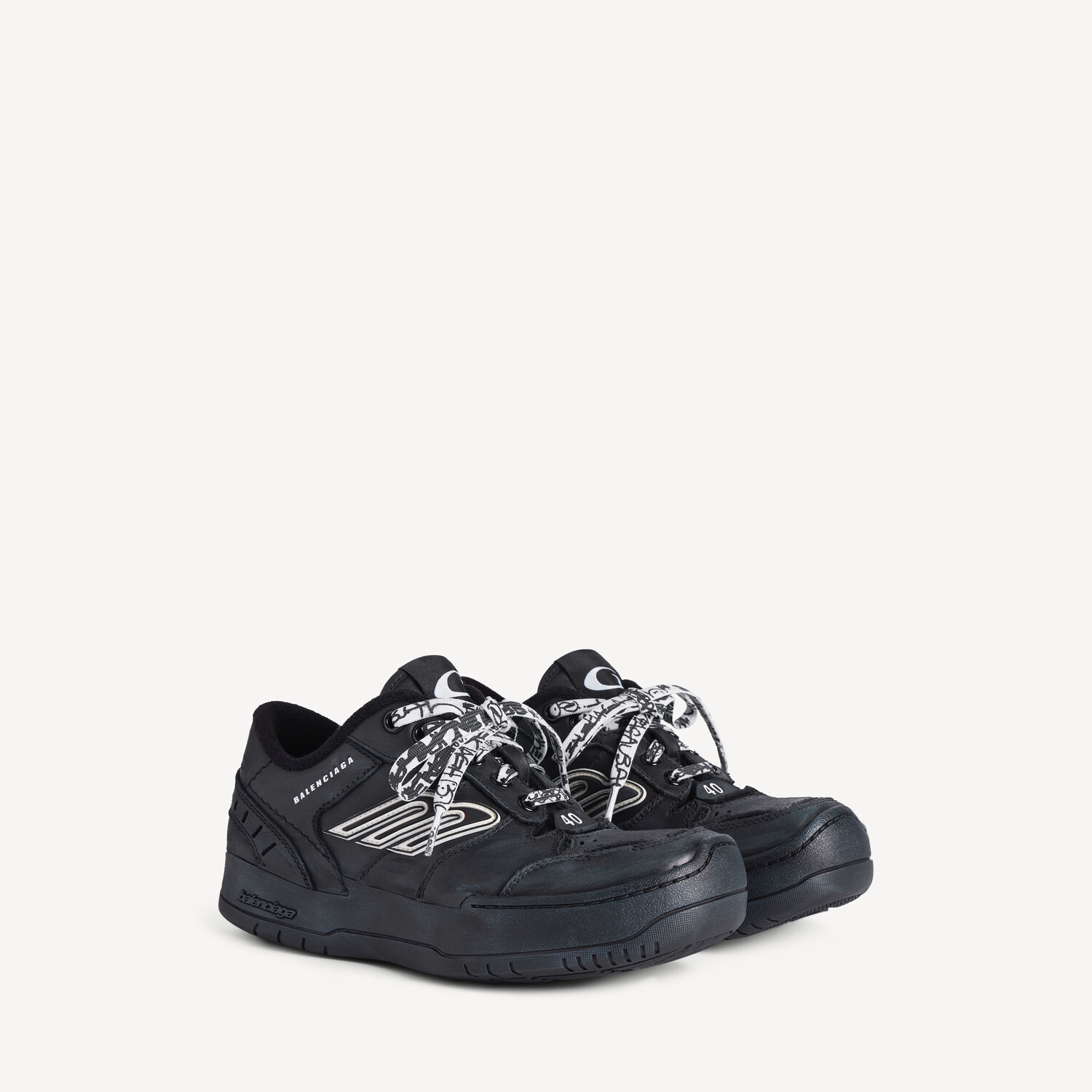 BALENCIAGA Женские кроссовки Hamptons на платформе черного цвета — фото 2