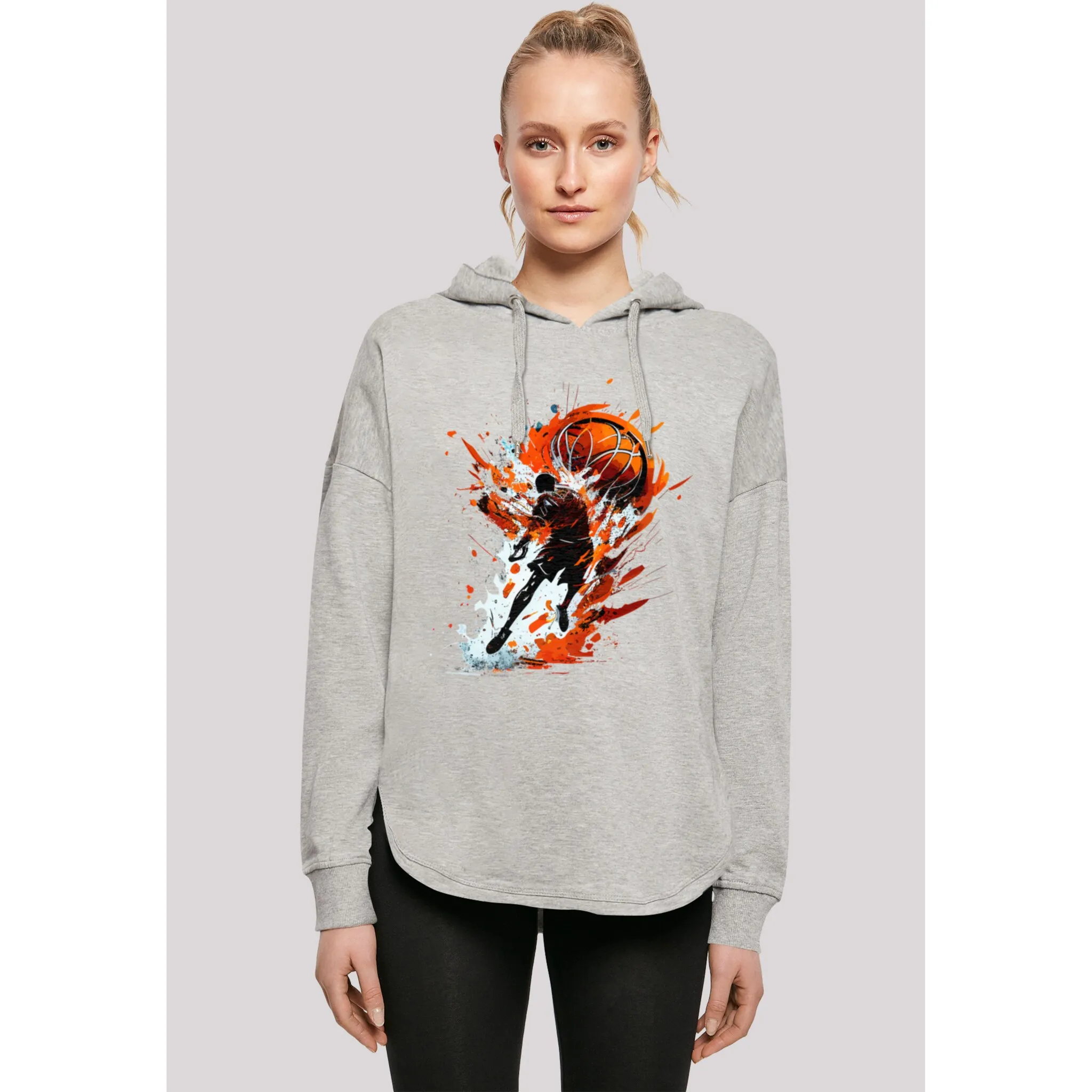

Толстовка F4NT4STIC "Basketball Splash Sport Oversize Hoodie", принт, серый