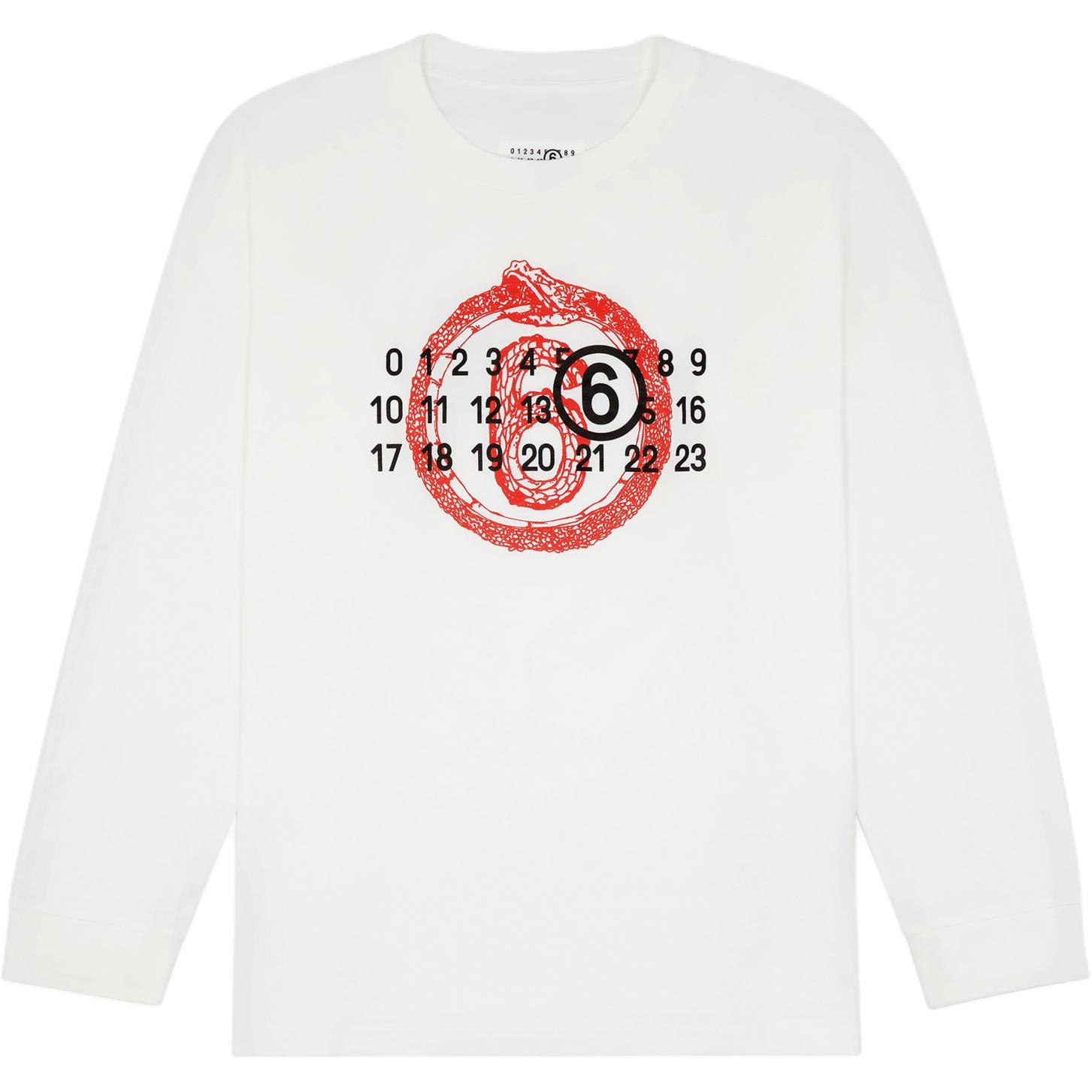 

Футболка с принтом numbers motif MM6 Maison Margiela, белый