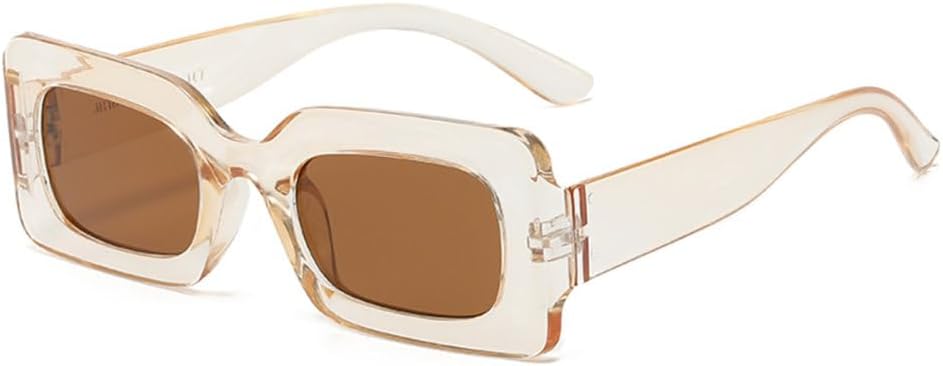 

Модные солнцезащитные очки в розовой прямоугольной оправе для женщин в стиле ретро-панк, летние солнцезащитные очки, женские очки с защитой от УФ-излучения UV400 MTZJH, Brown