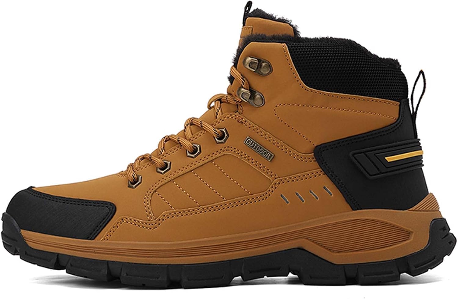 

Мужские походные обувь для улицы с высоким зимним верхом и мягкой утепленной подкладкой, противоскользящие походные ботинки Generic, Ochre