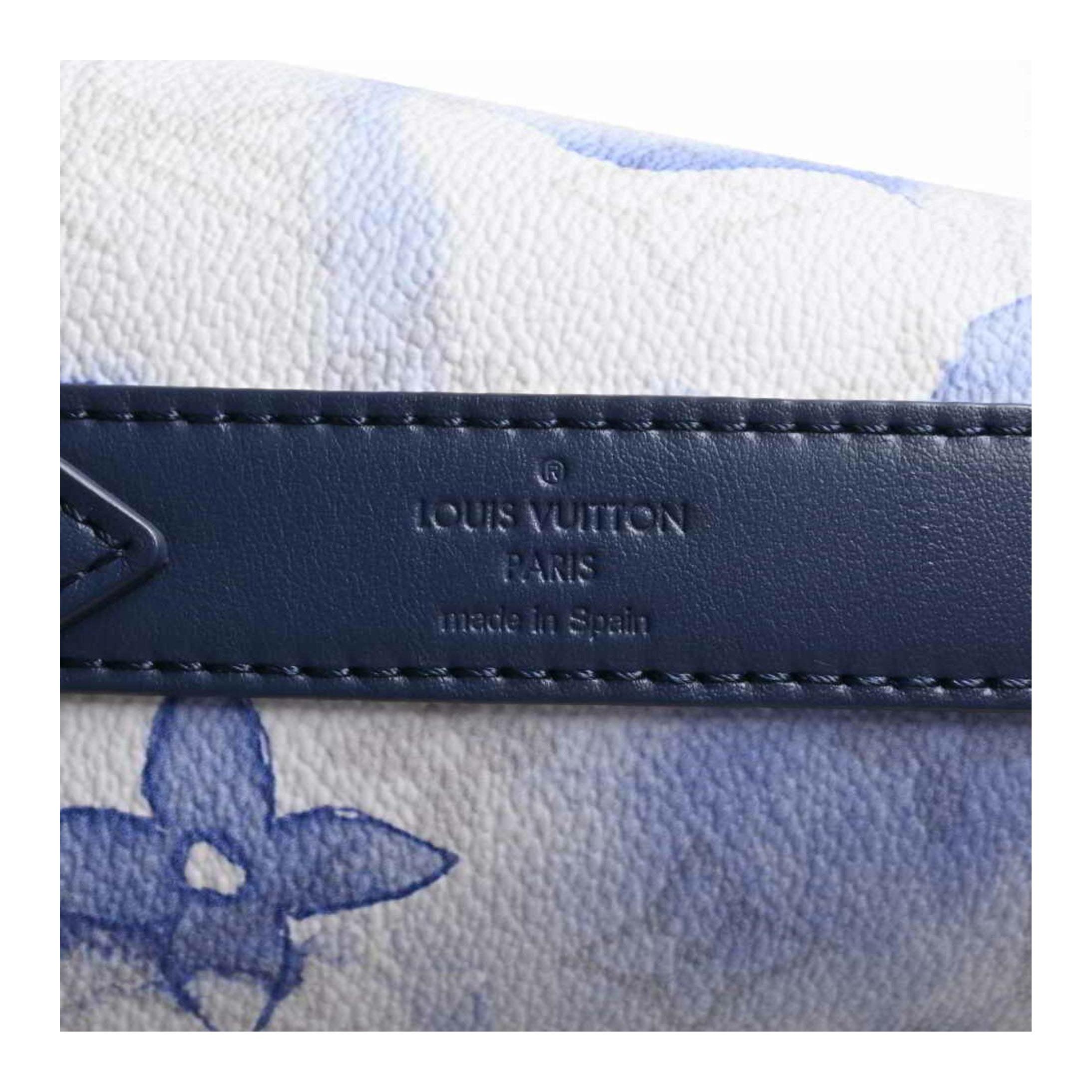 LOUIS VUITTON ПВХ хозяйственная сумка шоппер женская синяя — фото 4
