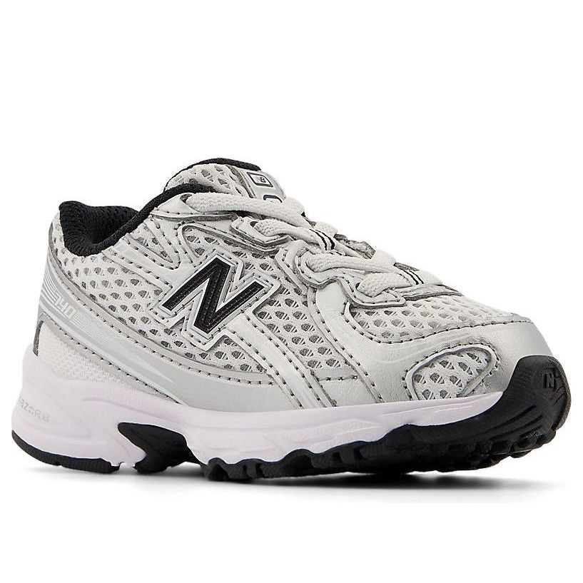 (TD) Детские кроссовки New Balance 740 Bungee Lace 'Silver Metallic Black' — фото 4