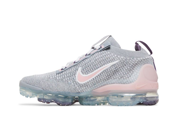 Кроссовки Air VaporMax 2021 Flyknit GS 'Wolf Grey Pink Glaze', серый — фото 3