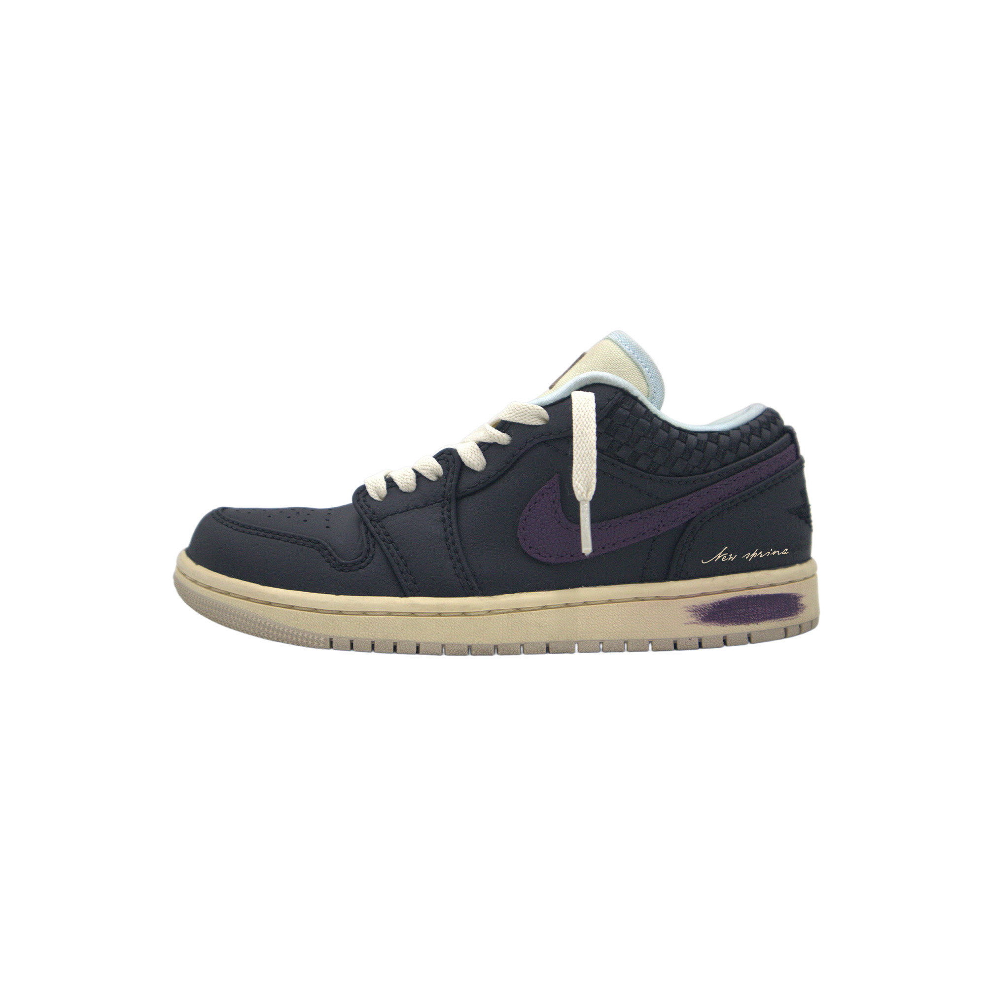 

Jordan Кроссовки Air 1 Ink Purple Texture Abrasion Resistant Low top Vintage Basketball Unisex
