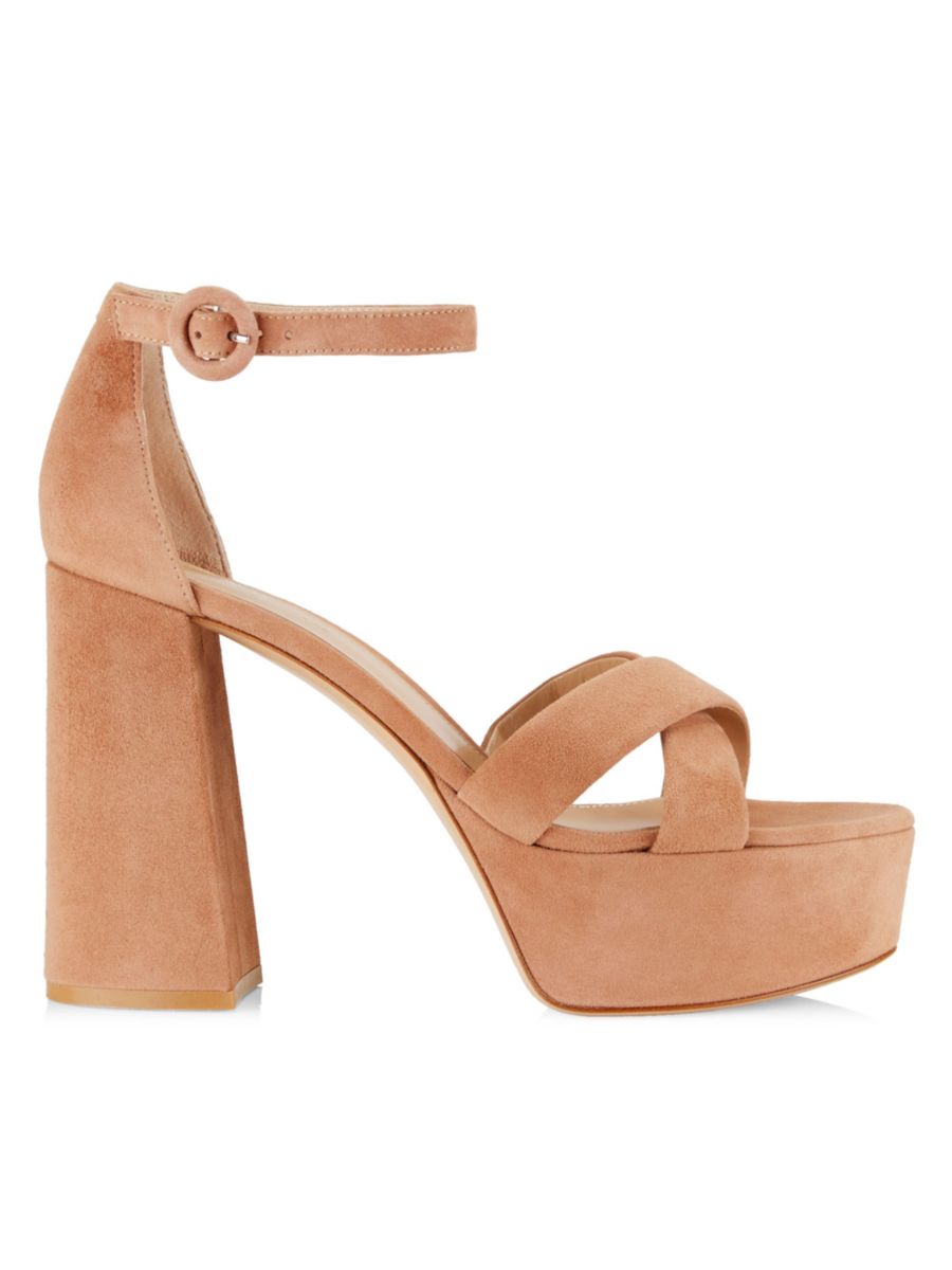Сандалии Sheridan Camoscio Suede Platform Gianvito Rossi, желто-коричневый