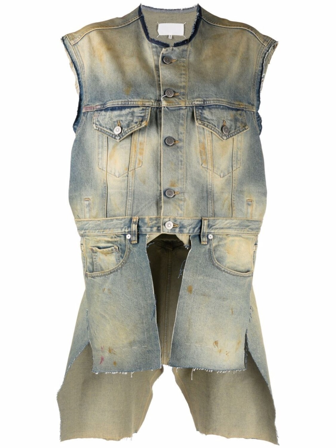 

Maison Margiela джинсовый жилет Derelict асимметричного кроя, зеленый