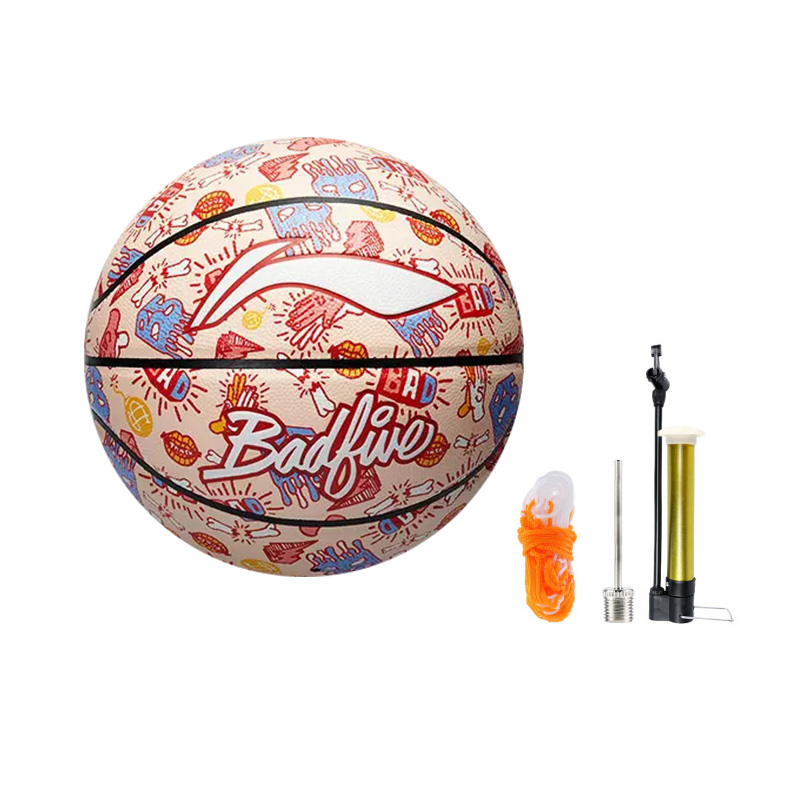 

Баскетбольный мяч PU Blue White Rose Red Orange размер 7 тренировочный unisex LINING, Box Not Included-Accessory Included