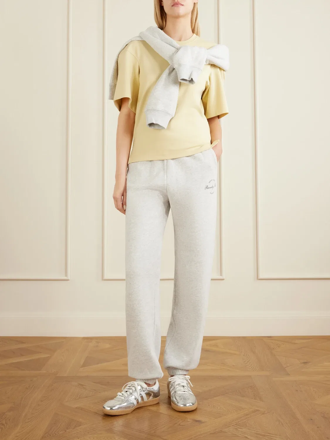 Спортивные брюки из хлопкового джерси Beverly Script Sporty & Rich — фото 2