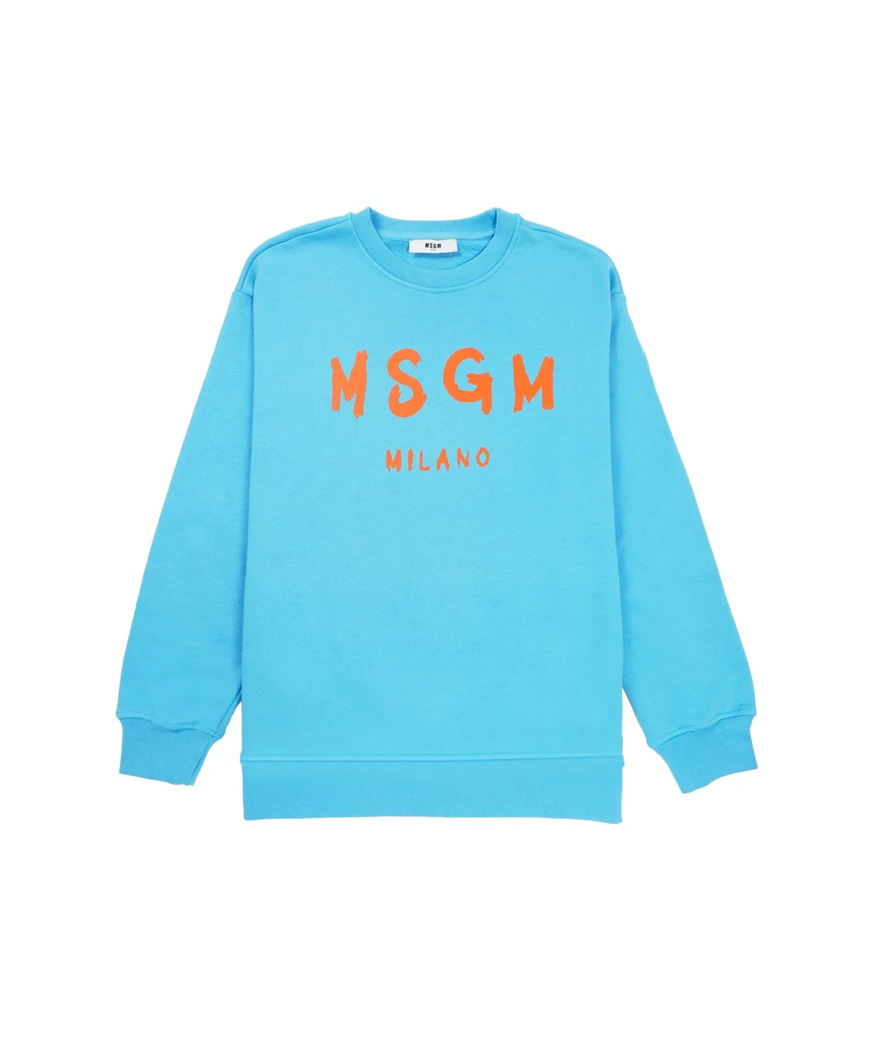 Свитшот детский с логотипом MSGM, хлопок, синий