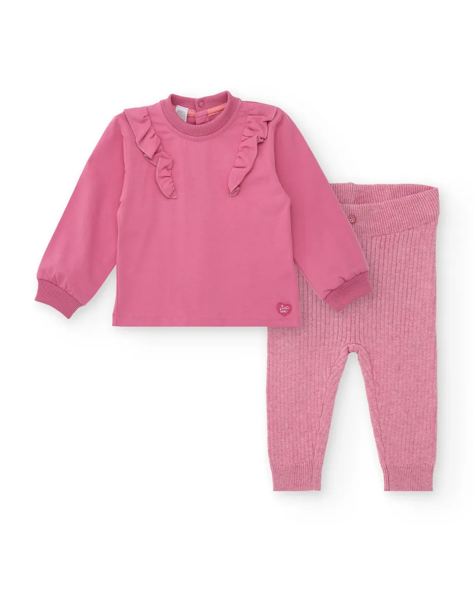 

Набор из двух предметов для малыша в розовых тонах с декоративными воланами Tuc tuc