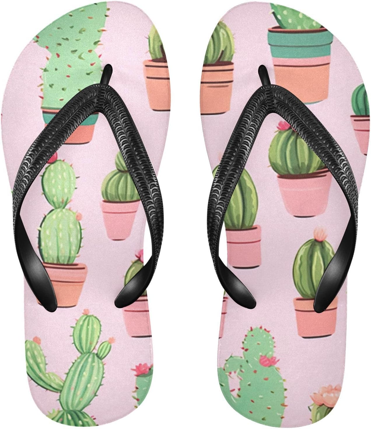 

Пляжные летние сандалии Purple Pink Cactus для женщин и мужчин, шлепанцы для душа Kfbe