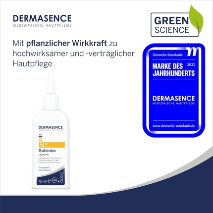 DERMASENCE Solvinea Liquid AK SPF 50+ 75 мл - Солнцезащитный флюид для кожи головы - Нежирный и быстро впитывающийся — фото 2