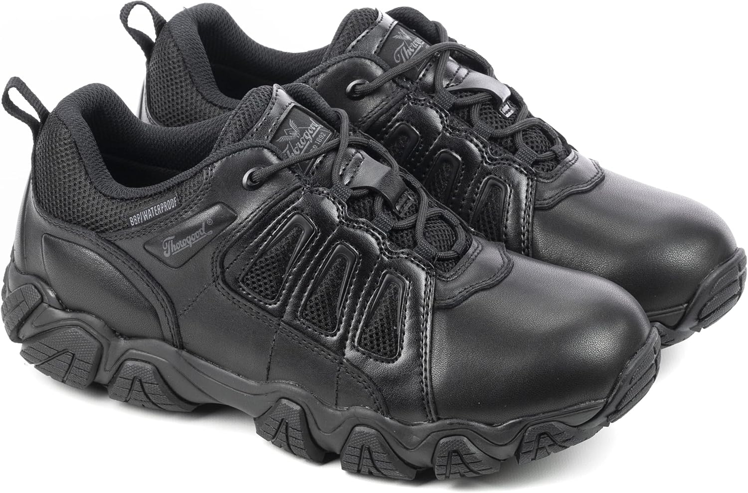 

Защитные ботинки Thorogood Crosstrex с водонепроницаемым носком для мужчин - легкая кожа и сетка, можно полировать, с удобной стелькой и противоскользящей подошвой; соответствуют стандарту ASTM, черный