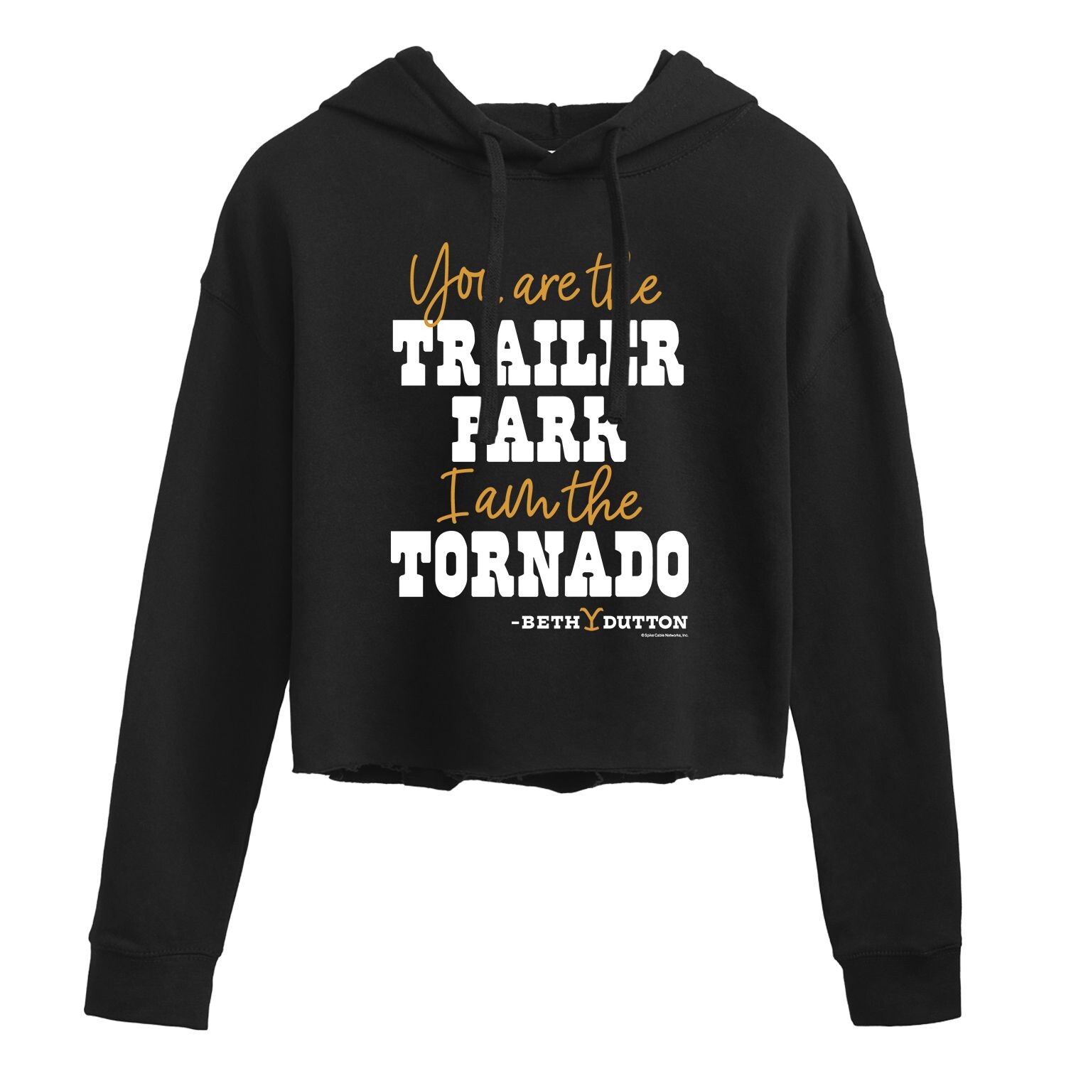 

Укороченная толстовка с рисунком «I Am The Tornado» Yellowstone Licensed Character, черный