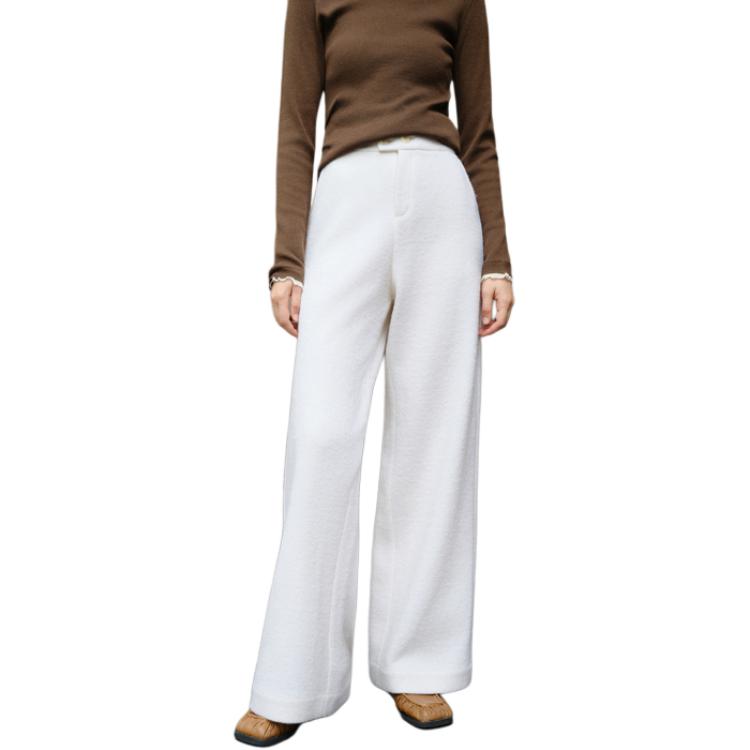 

ELLE Повседневные брюки женские Ecru утепленные широкие