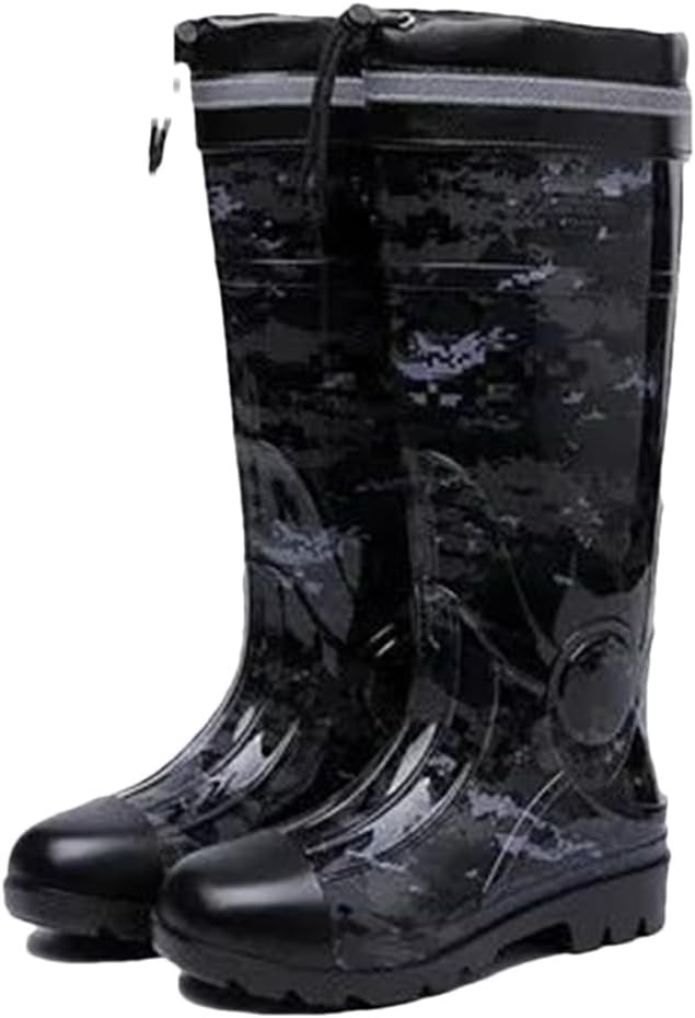 Резиновые сапоги Wjnvfioo Camo1 с низким каблуком, противоскользящие, мужские, средние по голени, водонепроницаемые и дождевые ботинки, 10 1 — фото 2