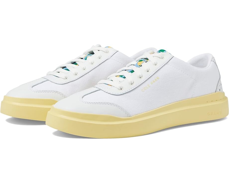 

Кроссовки Cole Haan Grandpro Rally Canvas T-Toe, цвет Optic White Canvas/Lemon Print/Lemon Meringue