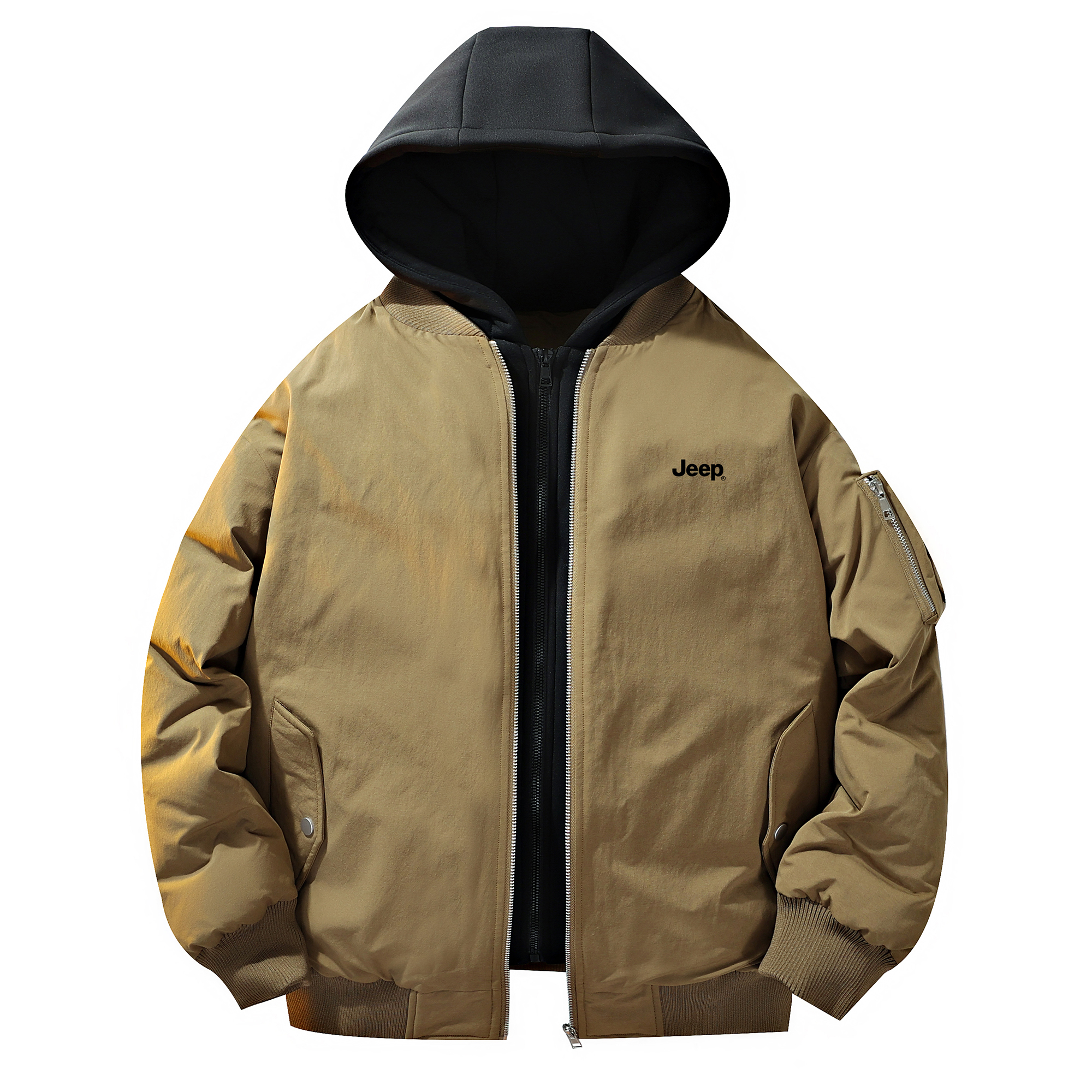 

Пуховик Unisex с капюшоном Moderate Mock Two Piece Jeep, military coffee