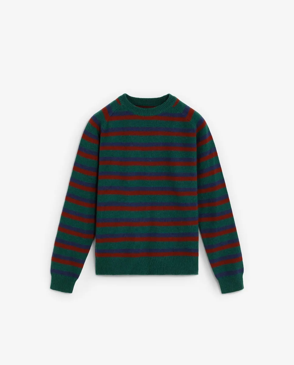 

Мужской джемпер в полоску с круглым вырезом Scalpers, темно-зеленый