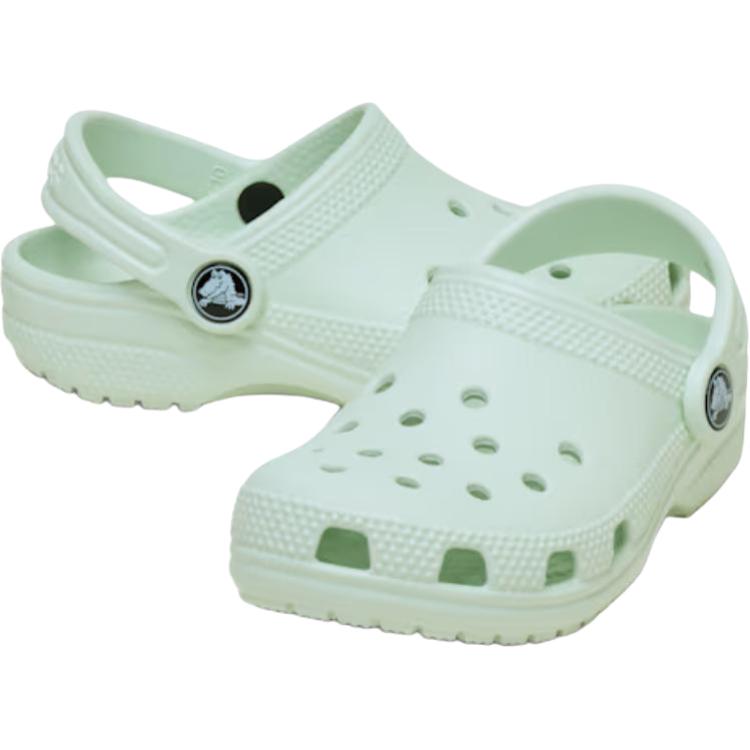 Классические низкие детские туфли-сабо для младенцев и малышей Crocs, зеленый — фото 4