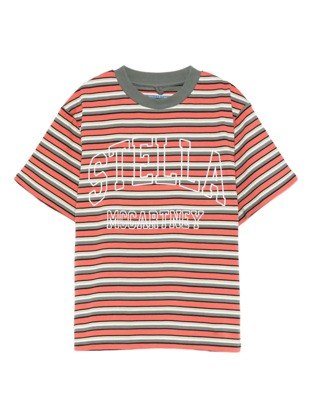 

Футболка с полосатым логотипом Stella McCartney Kids, оранжевый