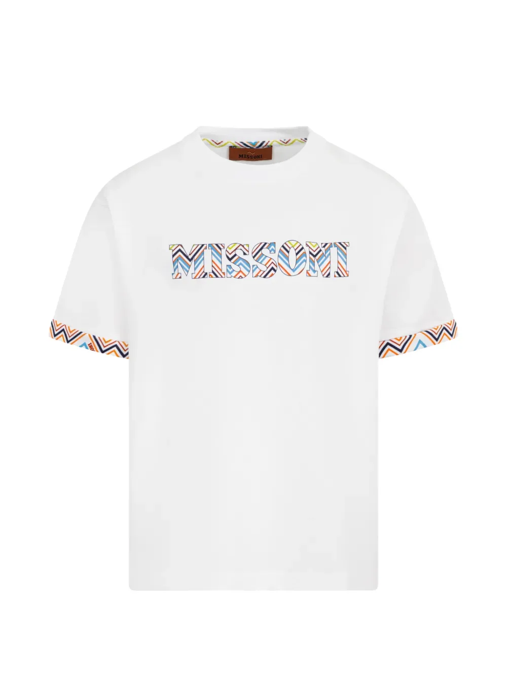 Футболка с узорчатыми манжетами Missoni Kids, белый