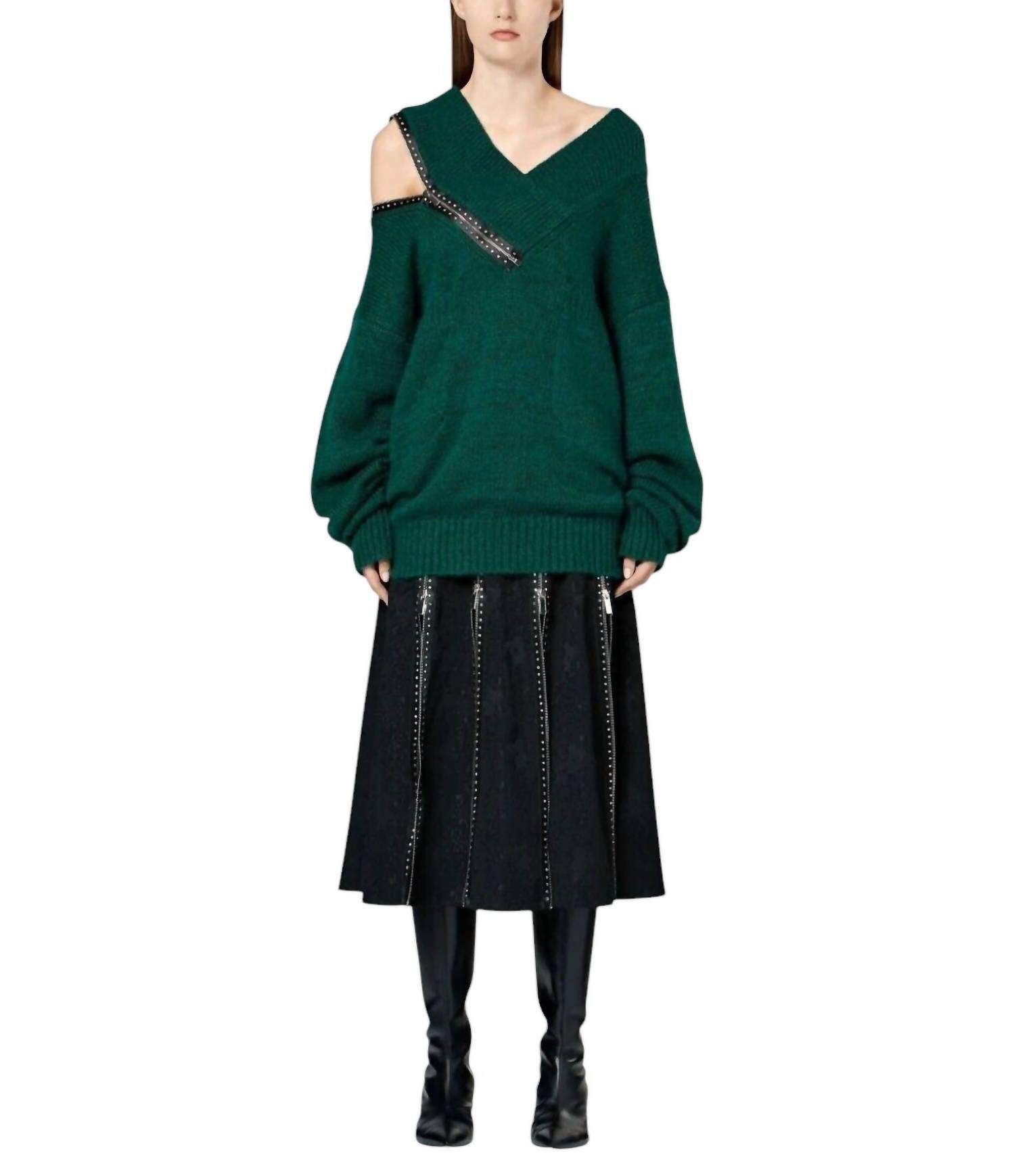 

Юбка с кружевным жаккардом и ромбами черного цвета Christopher Kane