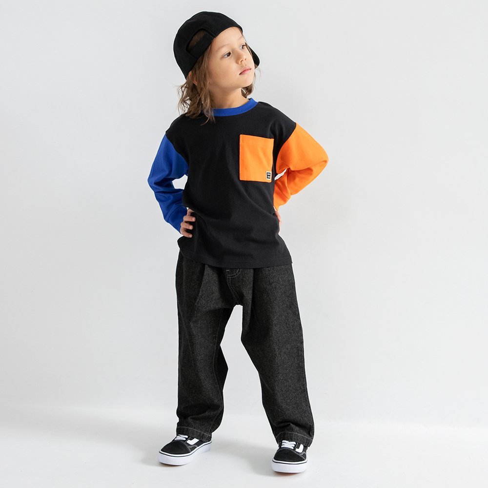 Футболка с длинными рукавами и карманом Branshes, 93_Black-Orange Pocket — фото 4