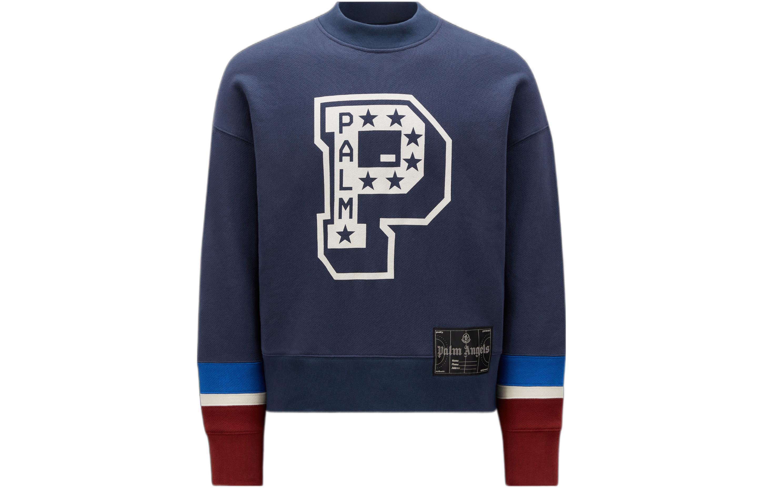 

Толстовка Moncler X Palm Angels Monogram Moncler Genius, cool светлый синий