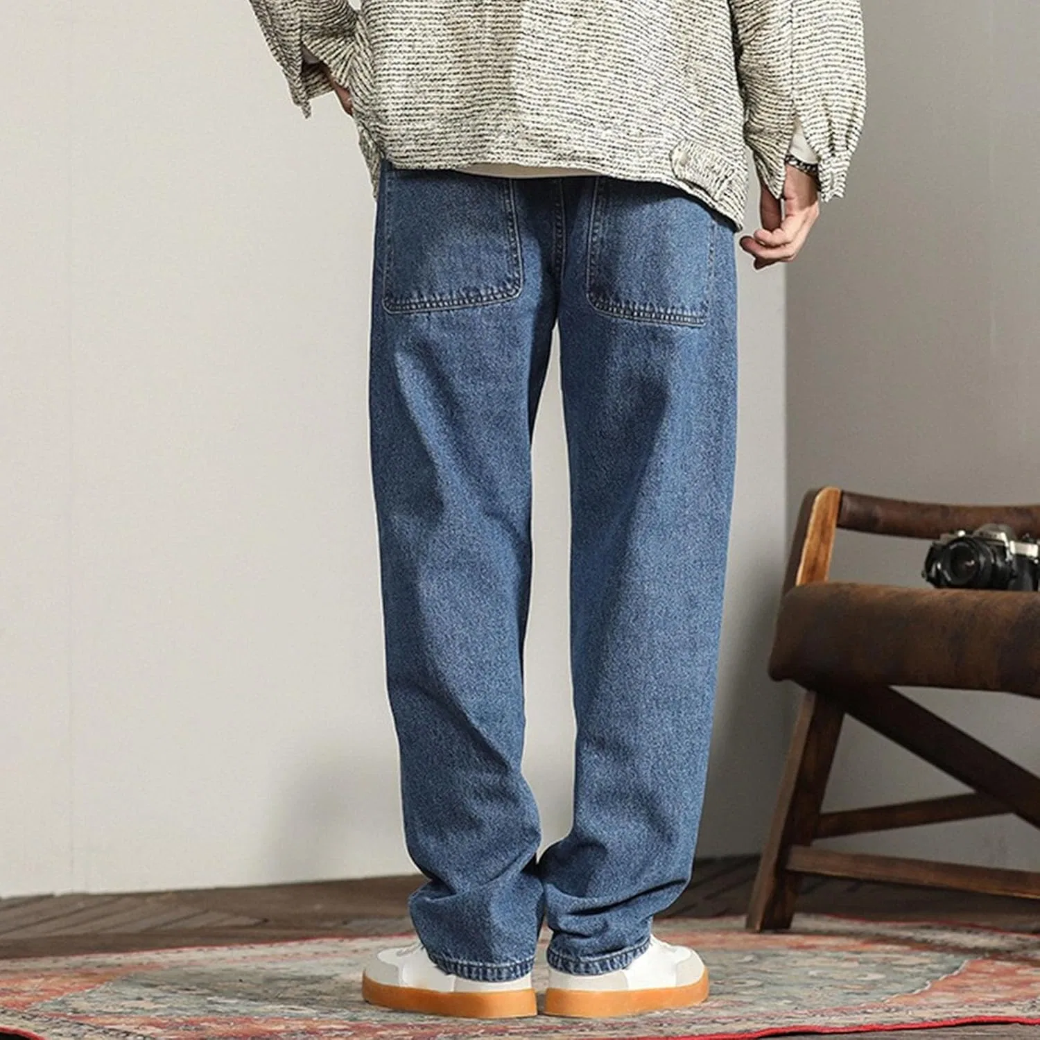 Джинсы свободные Skateboard Denim, синие — фото 4