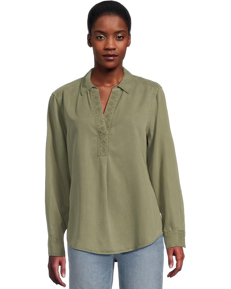 

Женская блуза Tommy Bahama Sunwashed Twill Embroidered Popover, Dusty Thyme
