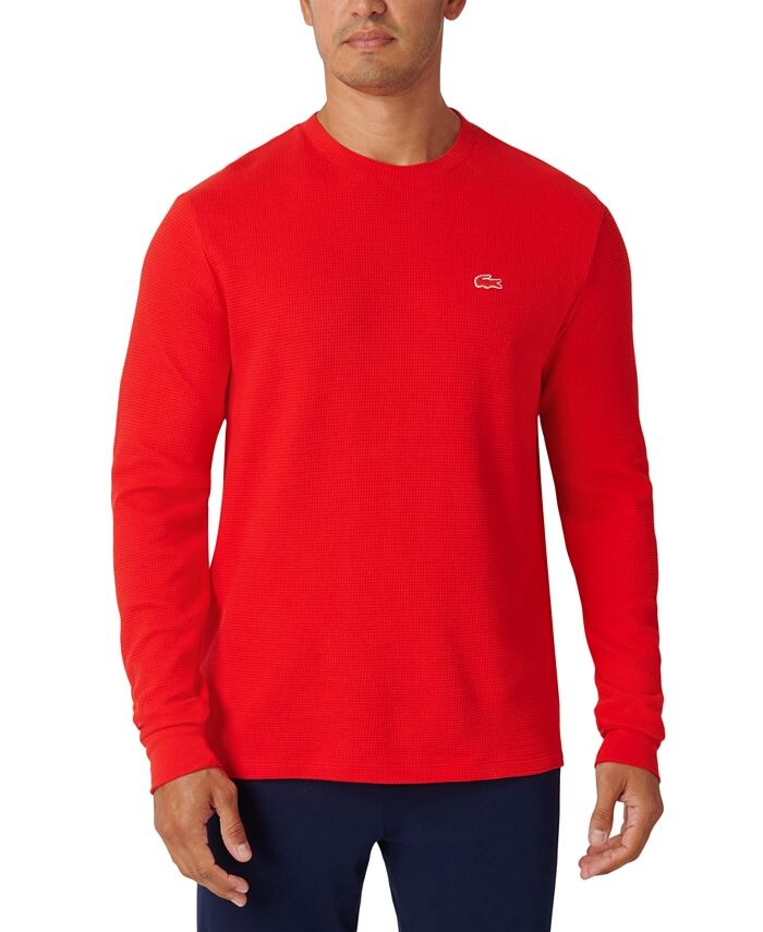 

Мужская терморубашка для сна вафельной вязки Lacoste, красный
