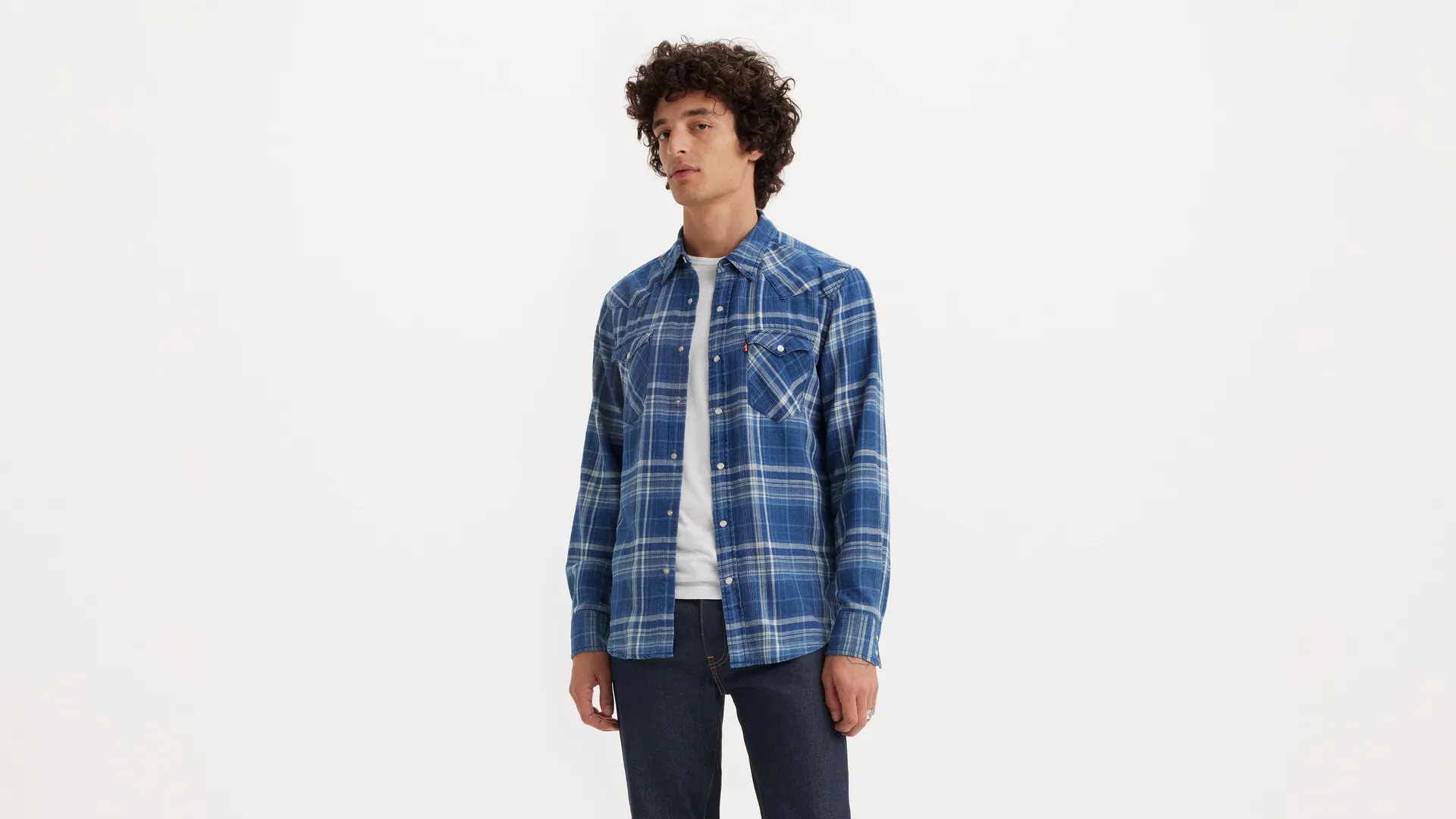 

Классическая рубашка стандартного кроя в стиле вестерн Levi's, синий