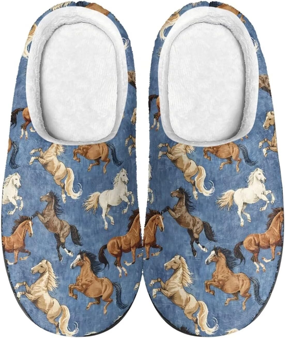 

Домашние тапочки с принтом для женщин и мужчин, нескользящие, пушистые, удобные для дома и улицы Baxinh, синий