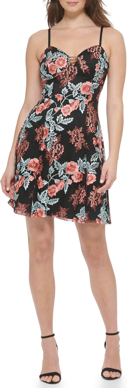 

Женское современное нейлоновое платье GUESS, Blck Multi