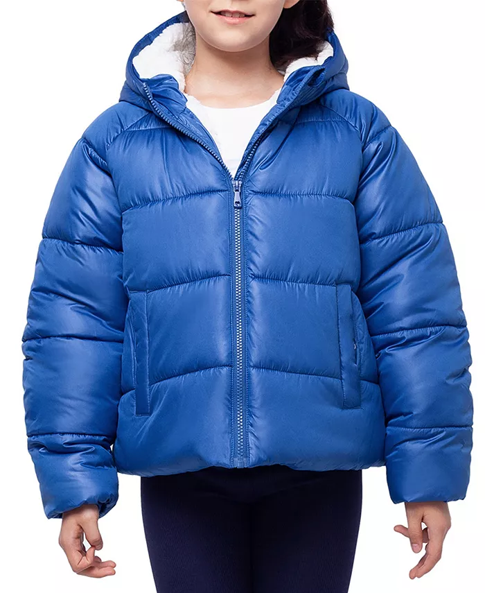 

Детская утепленная пуховая куртка с подкладкой из шерпы Bubble Coat Rokka&Rolla, синий