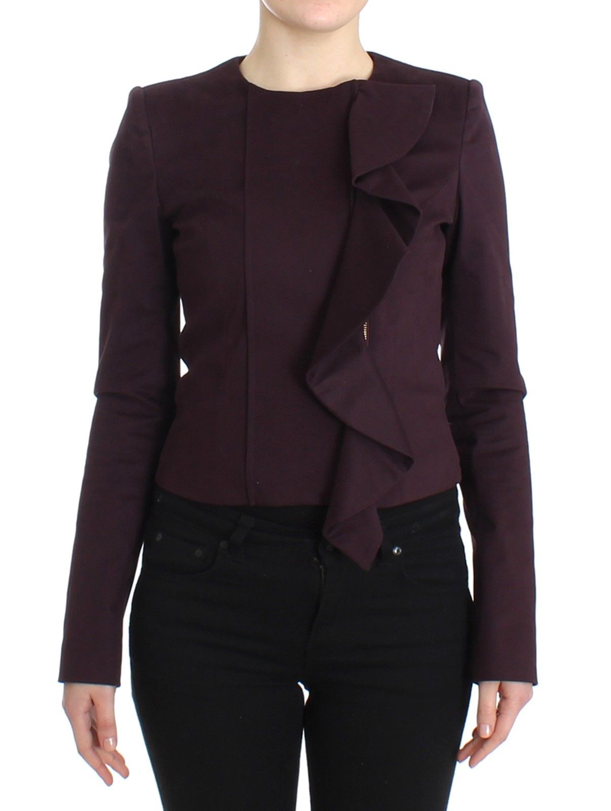 

GF Ferre Ruched Куртка Пальто Блейзер Женская Короткая, фиолетовый