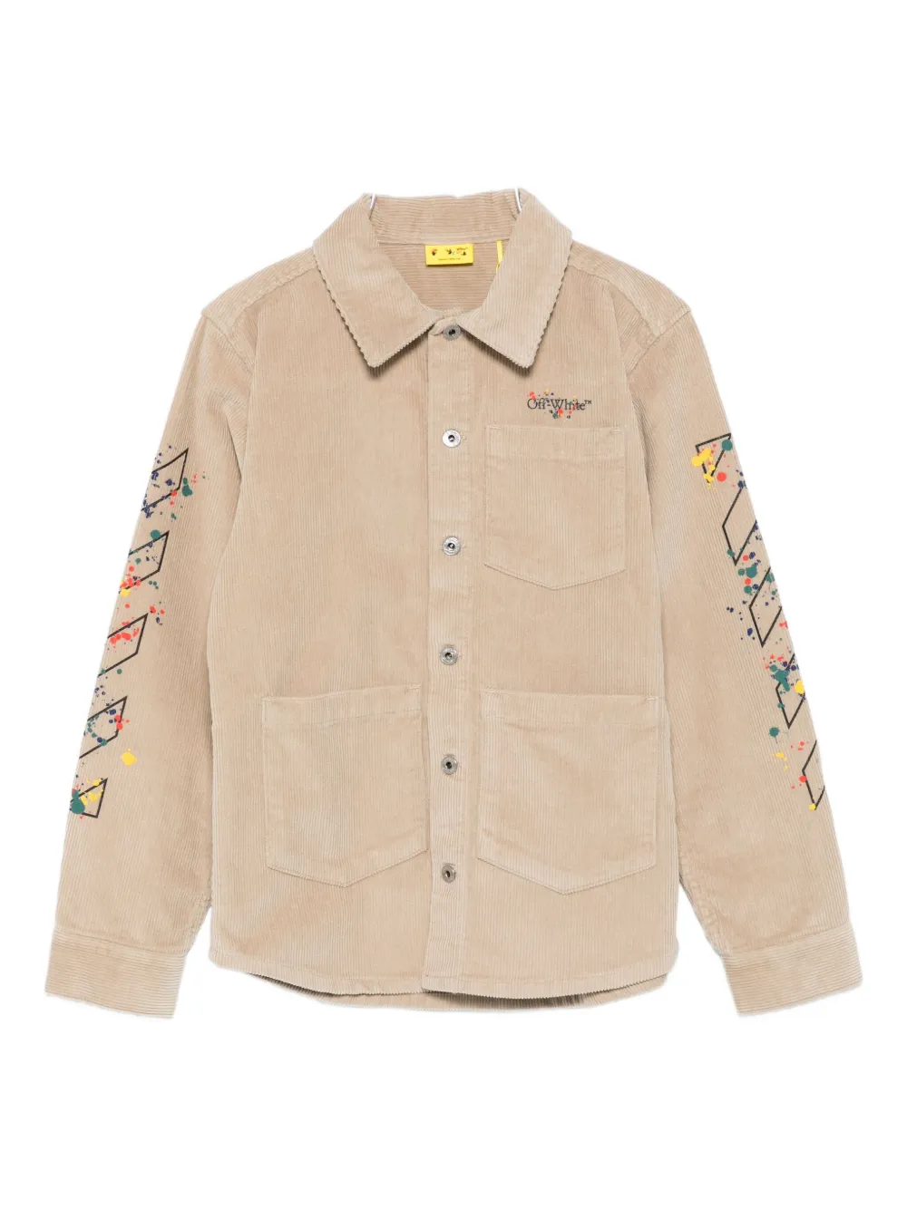 

Вельветовая рубашка-куртка OFF-WHITE KIDS, нейтральный