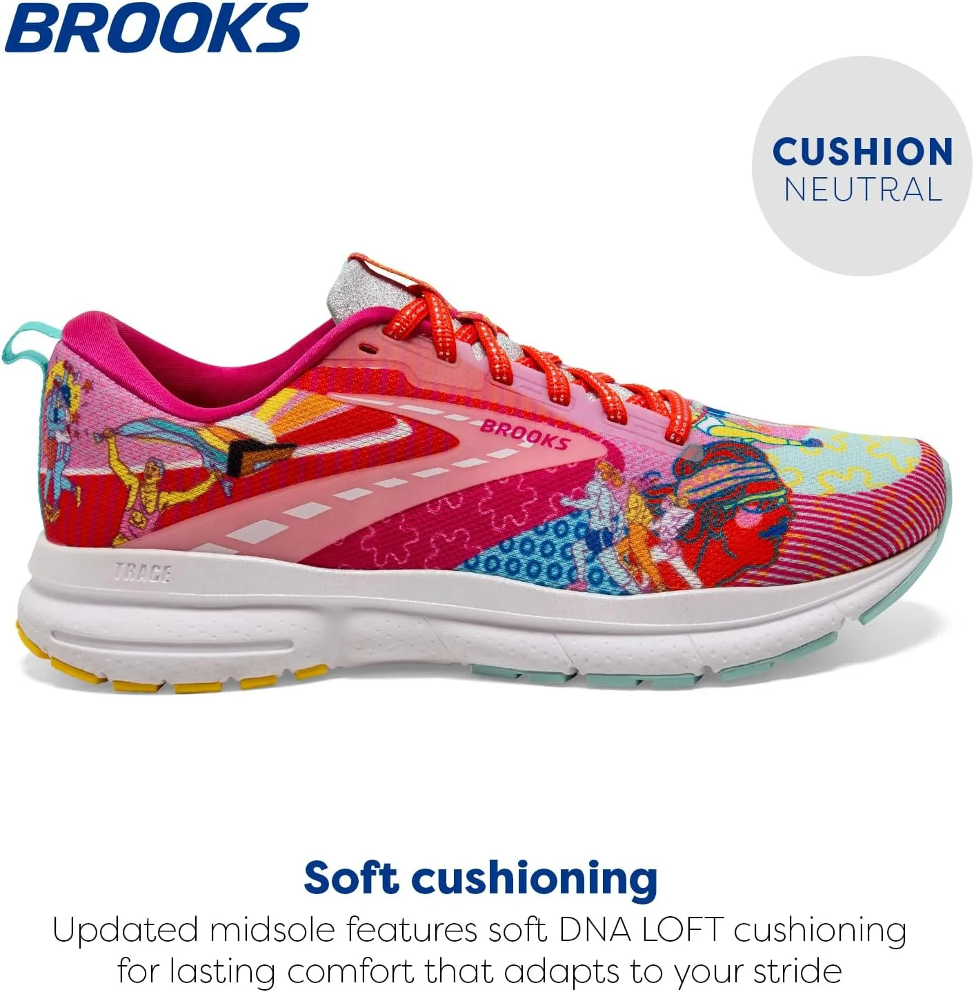 Мужские кроссовки Brooks Trace 3, синий/желтый/розовый — фото 2